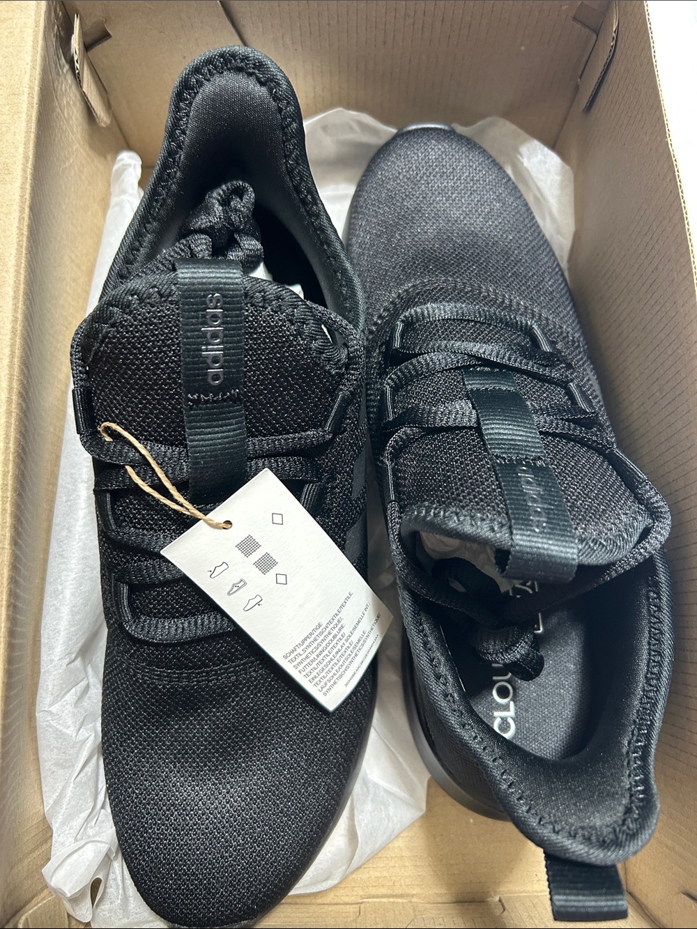 adidas Black Knit Lightweight Running Sneakers